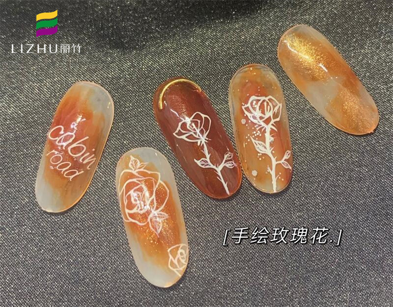 玫瑰花美甲，用作品證明廣西學(xué)美甲哪家哪家好