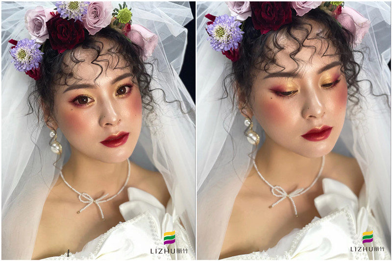 復(fù)古油畫風(fēng)格新娘 ，南寧彩妝學(xué)校新娘妝作品