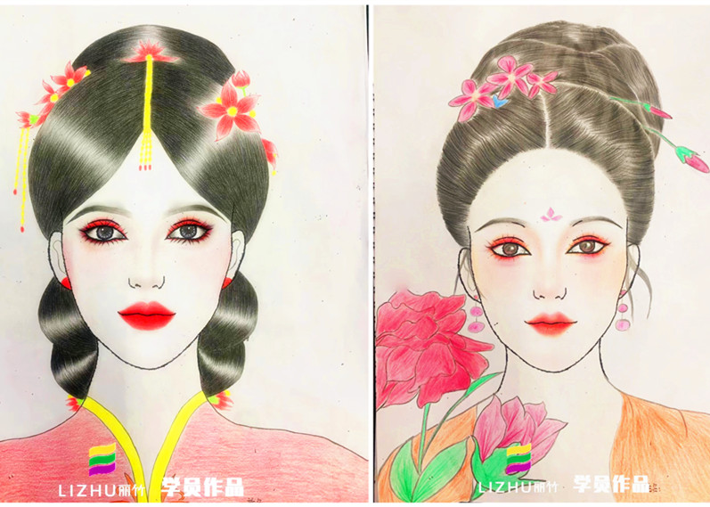化妝美人圖欣賞，廣西化妝師美妝師學(xué)校作品