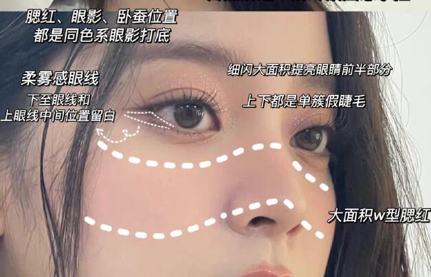 釣系眼妝教程，廣西彩妝美妝學(xué)校整理好了