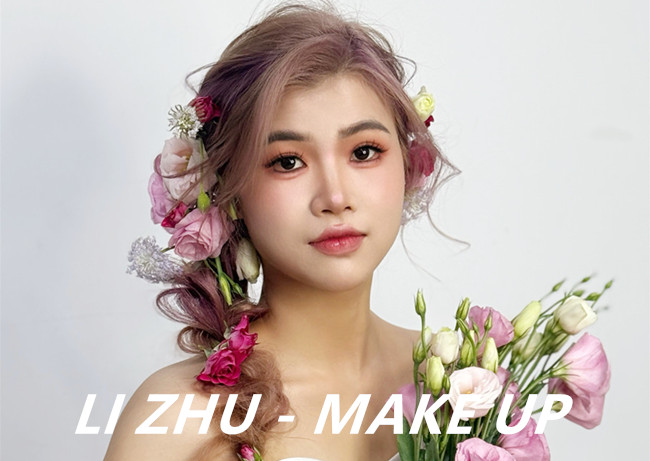 森系鮮花新娘，廣西新娘妝進修學(xué)校作品