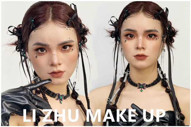 千禧風Y2K造型，南寧個人化妝寫真學習作品