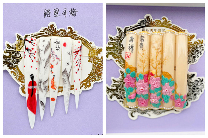 適合新年的國(guó)風(fēng)美甲，廣西職業(yè)教育學(xué)員作品展示